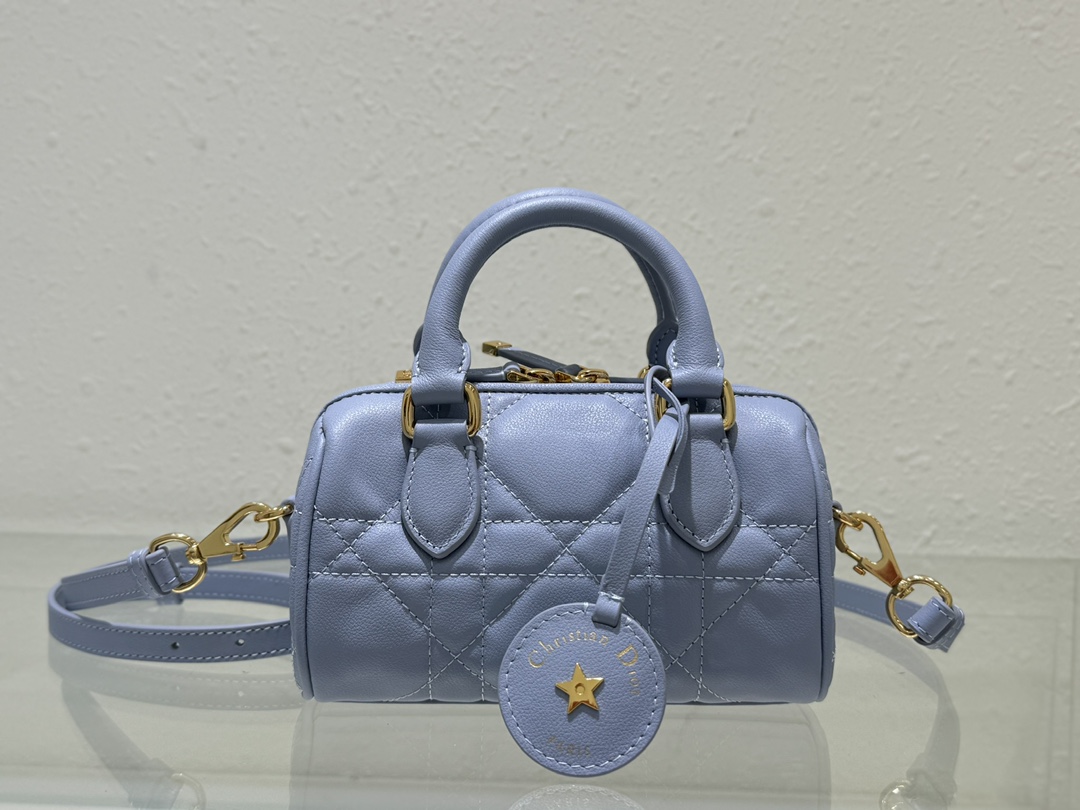 Dior Groove 17 Mini Bag Pale Blue Macrocannage Calfskin